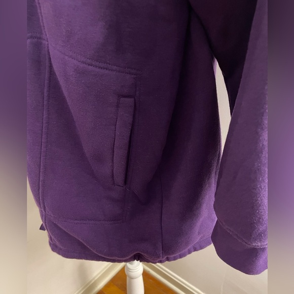 Woman Within Thermal Lined Fleece Hoodie Size 1X Purple - Picture 5 of 16